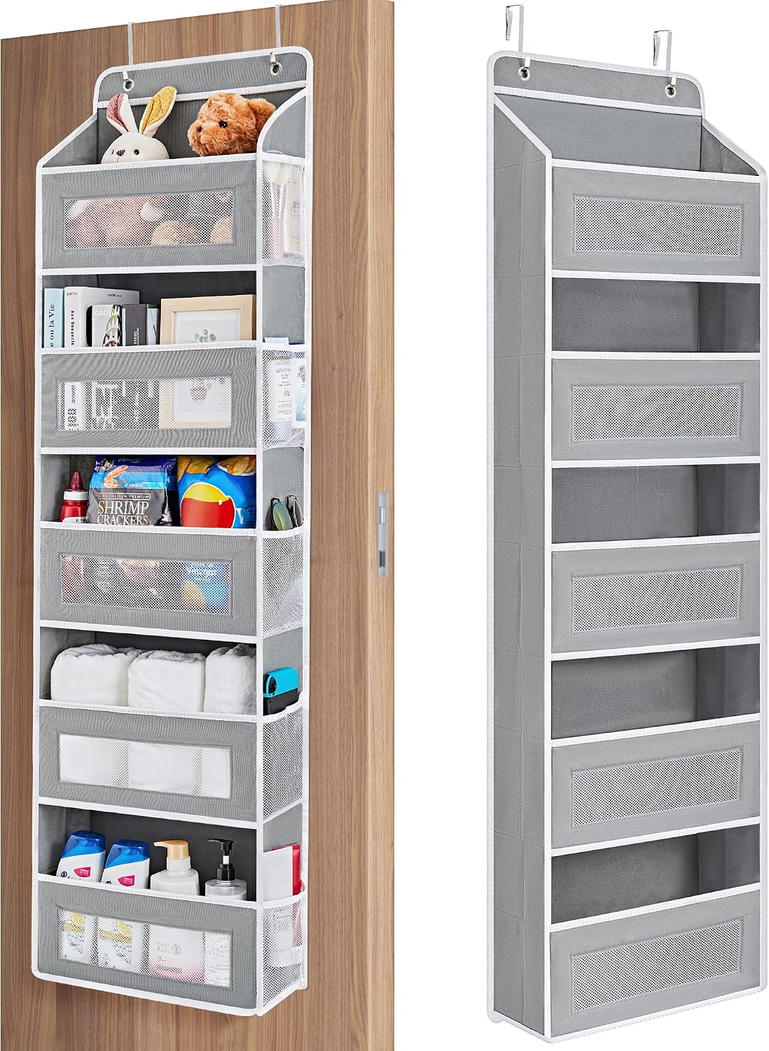 JARLINK Over the Door Organiser, 5 Shelf, Grey