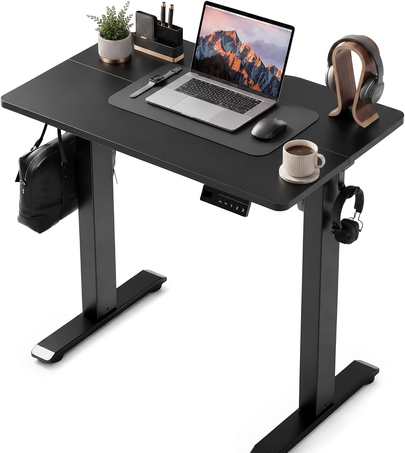 Claiks Electric Standing Desk, 32 x 19 in, Height Adjustable, Black